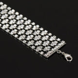 Star Rhinestone Crystal Silver Bracelet B057