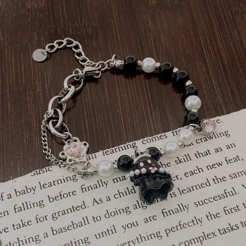 Ghost Beads Rhinestone Chain Bracelets for Couple