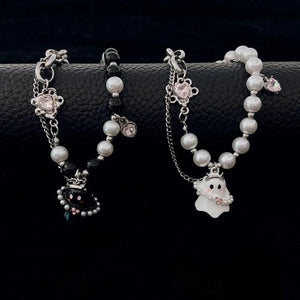 Ghost Beads Rhinestone Chain Bracelets for Couple