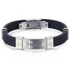 Men's Stainless Steel Cross Bracelet Wristband DKB557
