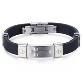 Men's Stainless Steel Cross Bracelet Wristband DKB557