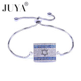 Red Rope Beads CZ Rhinestone Flag Bracelets for Men Women