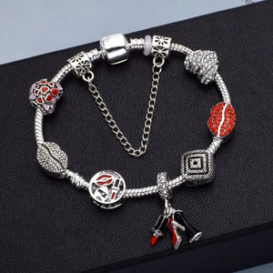 Vintage European Beads Bracelet DIY Crystal Silver Jewelry