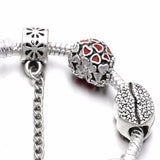 Vintage European Beads Bracelet DIY Crystal Silver Jewelry