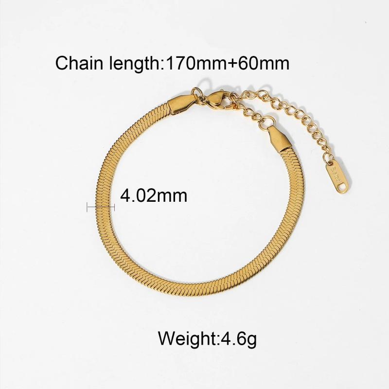 Charm Bracelet Vacuum Electroplating Stainless Steel Snake Bone Chain Bracelet
