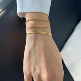 Charm Bracelet Vacuum Electroplating Stainless Steel Snake Bone Chain Bracelet