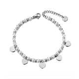 Bohemia Stainless Steel CZ Crystal Simulated Pearl Heart Charm Bracelet