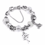 Vintage Silver Plated Bangle with Tree of Life Pendant & Pink Crystal Ball