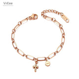 316L Stainless Steel Cross & Love Charm Bracelets For Women