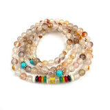 Hand String National Style Jade Chalcedony 108 Buddha Beads Necklace