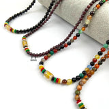 Hand String National Style Jade Chalcedony 108 Buddha Beads Necklace
