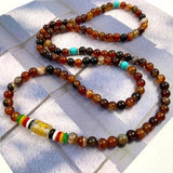 Hand String National Style Jade Chalcedony 108 Buddha Beads Necklace