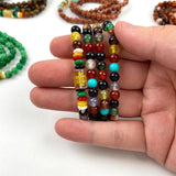 Hand String National Style Jade Chalcedony 108 Buddha Beads Necklace