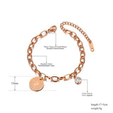 Stainless Steel Bohemia Beach Chain Bracelet CZ Crystal Charm VB20113