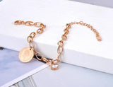 Stainless Steel Bohemia Beach Chain Bracelet CZ Crystal Charm VB20113