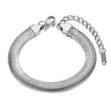 Hiphop/Rock Stainless Steel 9mm Wide Big Thick Snake Chain Bracelet