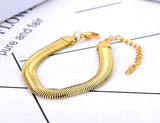 Hiphop/Rock Stainless Steel 9mm Wide Big Thick Snake Chain Bracelet