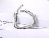 Hiphop/Rock Stainless Steel 9mm Wide Big Thick Snake Chain Bracelet