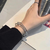 Harajuku Ins Geometric Multi-layer Open Bracelet Female Hand Jewelry