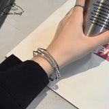 Harajuku Ins Geometric Multi-layer Open Bracelet Female Hand Jewelry