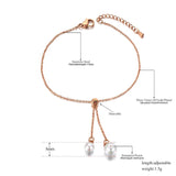 Stainless Steel Pearl Adjustable Bracelet For Women
