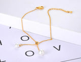Stainless Steel Pearl Adjustable Bracelet For Women
