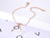 Stainless Steel Pearl Adjustable Bracelet For Women