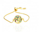 Life Tree Dinosaur Crystal CZ Bracelet Adjustable Silicone Charm Snake Chain