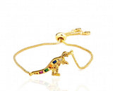 Life Tree Dinosaur Crystal CZ Bracelet Adjustable Silicone Charm Snake Chain