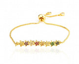 Life Tree Dinosaur Crystal CZ Bracelet Adjustable Silicone Charm Snake Chain