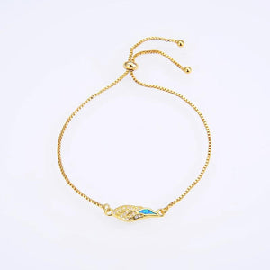KAMAF Opal Zirconium Angel Wings Bracelet Charm Jewelry