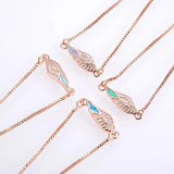 KAMAF Opal Zirconium Angel Wings Bracelet Charm Jewelry