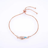 KAMAF Opal Zirconium Angel Wings Bracelet Charm Jewelry