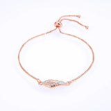 KAMAF Opal Zirconium Angel Wings Bracelet Charm Jewelry