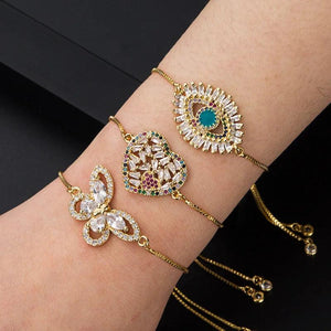 Butterfly Love Copper Gilded Zircon Micro Inlaid Bracelet