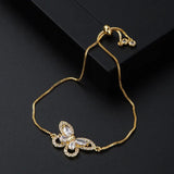 Butterfly Love Copper Gilded Zircon Micro Inlaid Bracelet