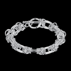 925 Silver Classic Circle Chain Bracelet for Women Men Gift