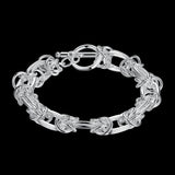 925 Silver Classic Circle Chain Bracelet for Women Men Gift