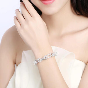 925 Silver Classic Circle Chain Bracelet for Women Men Gift