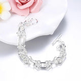 925 Silver Classic Circle Chain Bracelet for Women Men Gift