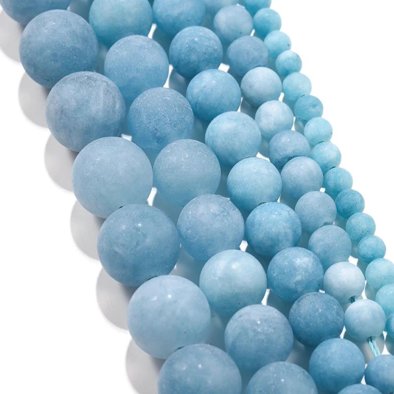 1strand/lot 4/6/8/10mm Matte Chalcedony Stone Round Loose Spacer Beads