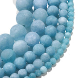 1strand/lot 4/6/8/10mm Matte Chalcedony Stone Round Loose Spacer Beads