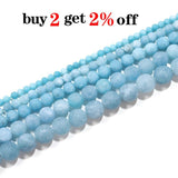 1strand/lot 4/6/8/10mm Matte Chalcedony Stone Round Loose Spacer Beads