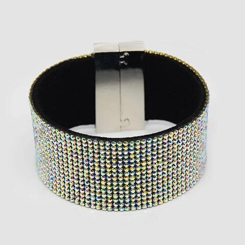 Velvet Rhinestone Crystal Wrap Bracelet for Women