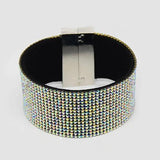 Velvet Rhinestone Crystal Wrap Bracelet for Women