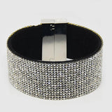 Velvet Rhinestone Crystal Wrap Bracelet for Women