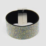 Velvet Rhinestone Crystal Wrap Bracelet for Women