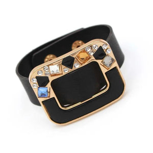 Charm Women Bracelet Leather Braided Punk Rock Bangles Jewelry