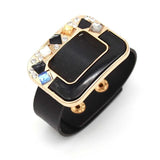Charm Women Bracelet Leather Braided Punk Rock Bangles Jewelry
