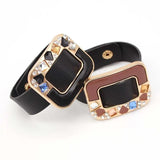 Charm Women Bracelet Leather Braided Punk Rock Bangles Jewelry
